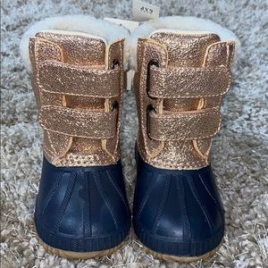 GAP toddler rose gold duck boots